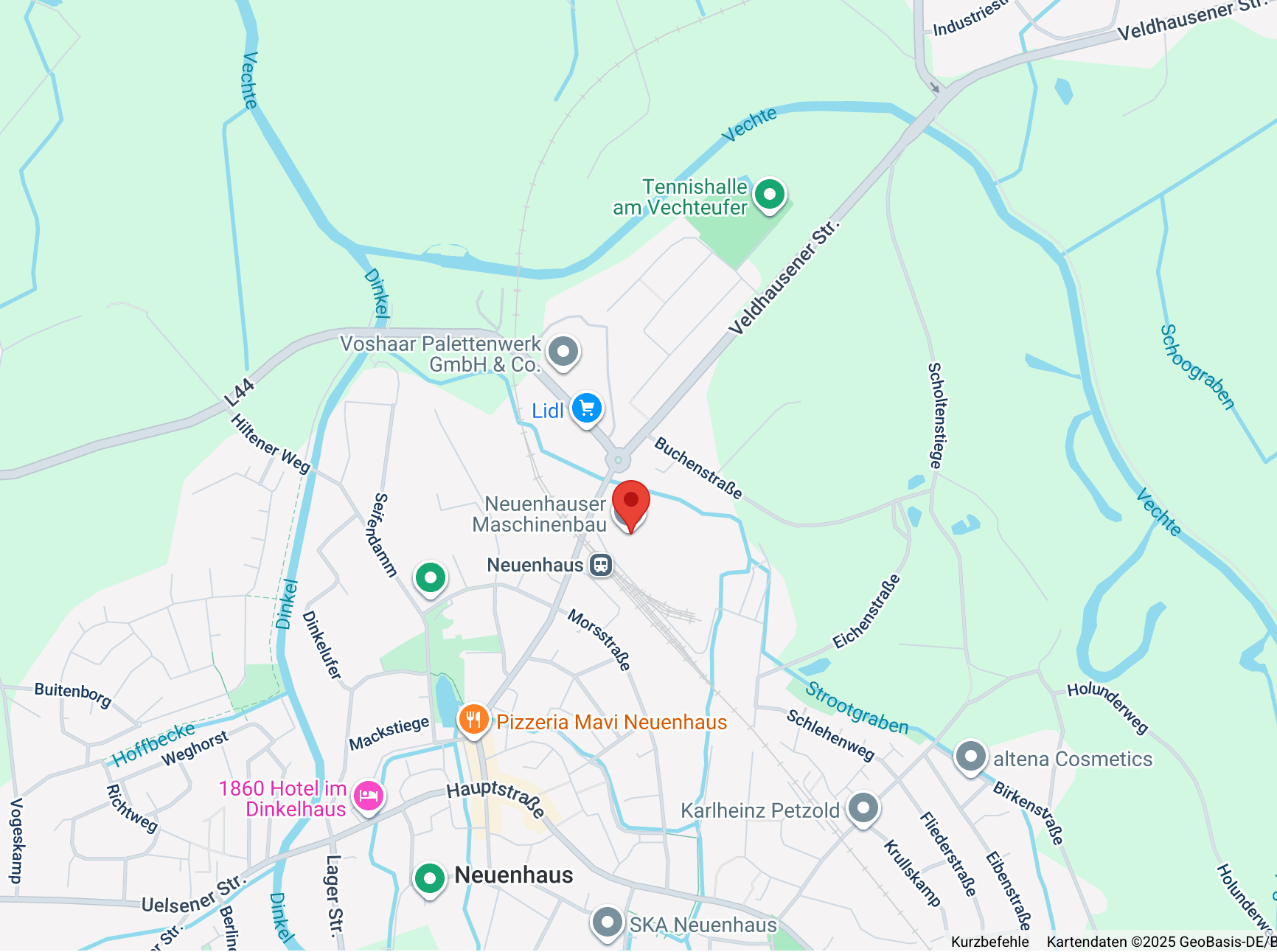 Karte: nextN GmbH, Hans-Voshaar-Straße 5, 49828 Neuenhaus